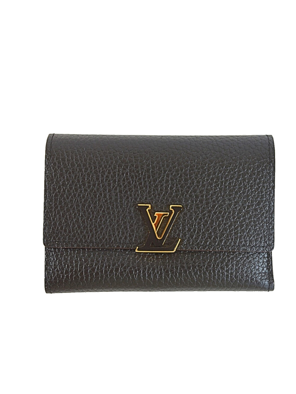 Louis Vuitton  Portefeuille Capucines Compact Noir Black Lather Wallet